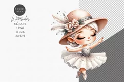 Gnome girl clipart, Gnome ballerina Product Image 1