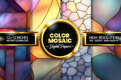 Color Mosaic Digital Papers - 04 variations Product Image 1