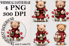 Whimsical Easter Bear Clipart Easter Bear png Product Image 1