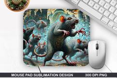 Halloween Rats Mouse Pad Sublimation,Halloween Mouse Pad PNG Product Image 1