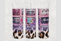 Retro Cassette 80&#039;s Leopard 20 oz tumbler sublimation design Product Image 1