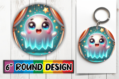 Radiant Sublimation Ornaments PNG, 3D Cute Ghost Product Image 1