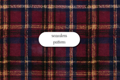 Burgundy Gold Tartan Seamless Pattern Digital Paper Texture Product Image 1