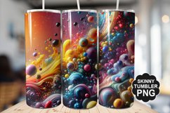 Colored Water Drops Tumbler Warp - Tumbler PNG Design Product Image 1