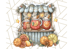 Cozy Christmas Market Stall Clipart PNG, Holiday Art Png Product Image 4