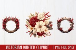 Victorian Winter Clipart Sublimation, Victorian Sublimation Product Image 1