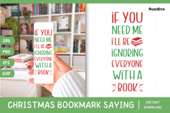 Christmas Bookmark Saying SVG For Book Lovers - Need Me Product Image 1