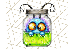Halloween Monster Clipart PNG, Monsters in Jars, Spooky Png Product Image 4
