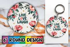Whimsical Car Coaster Circle PNG, Flower Quote Product Image 1