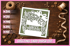 10 Happy Birthday Greeting card SVG,Paper cut SVG Birthday Product Image 2