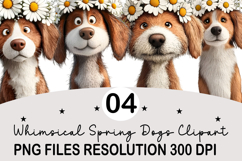 Whimsical Spring Dogs Clipart Spring Dogs Png Product Image 1