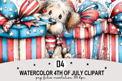 Watercolor 4th Of July Clipart png Watercolor png Product Image 1