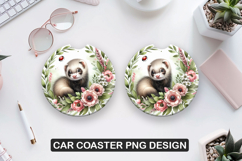 Ferret Car Coaster Sublimation |Animal Coaster PNG Product Image 1