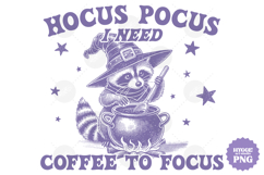 Funny Sarcastic Feral Witch Raccoon Halloween PNG DTF Bundle Product Image 16