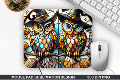 Halloween Owls Mouse Pad Sublimation,Halloween Mouse Pad PNG Product Image 1