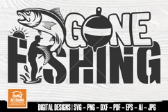 Gone Fishing SVG Sign, Fisherman Shirt Design Product Image 1