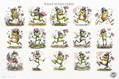 Patriotic Whimsical Frogs PNG Clipart Product Image 4