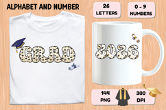 Graduation Alphabet png clipart, graduation letters doodle Product Image 6