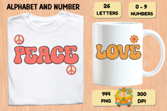 Retro Groovy Alphabert PNG 70s Numbers &amp; Letters 300 DPI Product Image 6