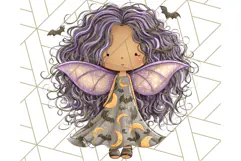 Halloween Fairy Clipart PNG, Spooky Cute Character Art Product Image 4