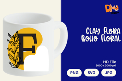 Clay Flora Boho Floral Monogram Product Image 1