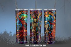 Skeleton Stained Glass Tumbler Wrap Sublimation Designs Product Image 4