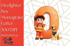 Firefighter Boy Letter O Clipart | Fireman Alphabet PNG Product Image 1