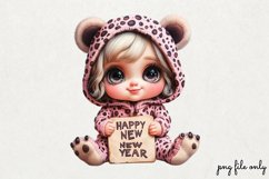 Pink leopard girl for Happy Clipart PNG Product Image 1
