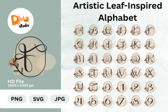 Artistic Leaf-Inspired Alphabet Monogram Product Image 1