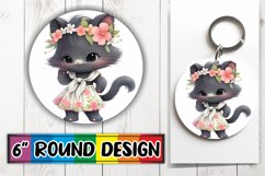 Playful Watercolor Cat Sublimation PNG Product Image 1