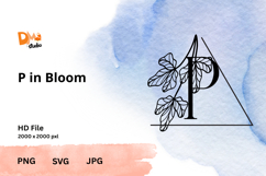 Elegant Emblem Monogram - Botanical Letter SVG | JPG | PNG Product Image 1