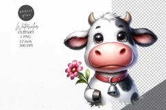 Cow clipart, Farm animals clipart, Calf sublimation Product Image 1