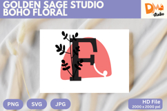 Golden Sage Studio Boho Floral Monogram Product Image 1