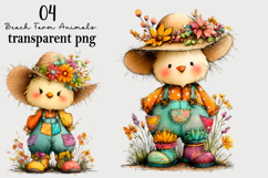 Beach Farm Animals PNG Clipart Watercolor PNG Product Image 1