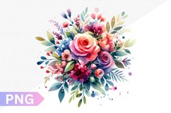 Wedding Floral Bouquet Sublimation - Clipart PNG Design Product Image 1
