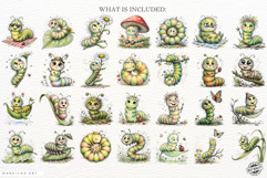 Summer Whimsical Caterpillar PNG Clipart Product Image 4