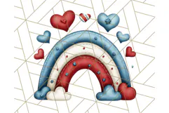 Patriotic Scandinavian Rainbow Clipart PNG, 4th Of July Png Product Image 4