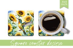Watercolor hummingbird Square Coaster|sublimation design Product Image 1