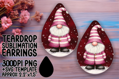 Whimsical Teardrop Earrings Artwork PNG , Gnome Product Image 1