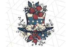 Fourth of July Liberty Bell and Uncle Sam Hat PNG, July 4th Product Image 2