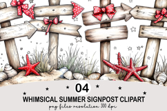 Whimsical Summer Signpost Clipart Watercolor png Product Image 4