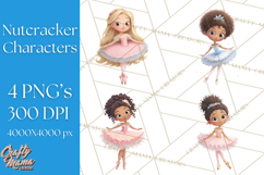 Diverse Ballerina Nutcracker Clipart PNG Product Image 1