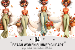 Beach Women Summer Clipart Watercolor PNG Product Image 1