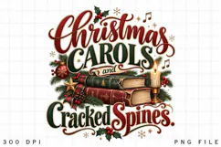 Christmas Carols and Cracked Spines Christmas Book Lover Product Image 2