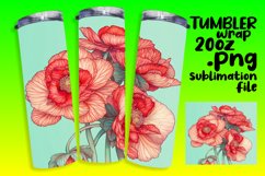 Floral Watercolor Sublimation Tumbler Wrap Design 20oz Product Image 1