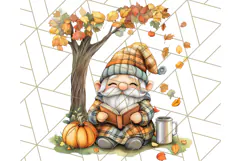 Fall Gnome PNG Clipart, Cute Autumn Gnomes with Pumpkins Product Image 4