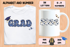 Graduation Alphabet png clipart, graduation letters doodle Product Image 6