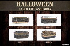 Skeletons Coffin Candy Box Laser Cut | Gift Box | SVG Product Image 3
