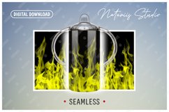 2 Yellow Fire Sublimation Patterns - 12 oz Sippy Cup. Product Image 3