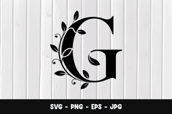 Botanical Letter G Monogram SVG, PNG Product Image 1